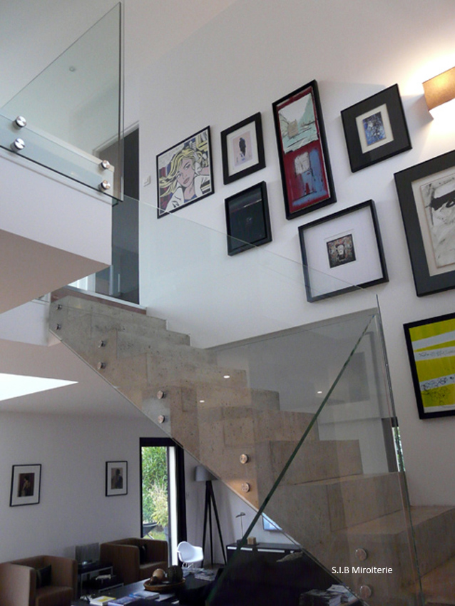 Garde-corps verre sur pièces inox 03