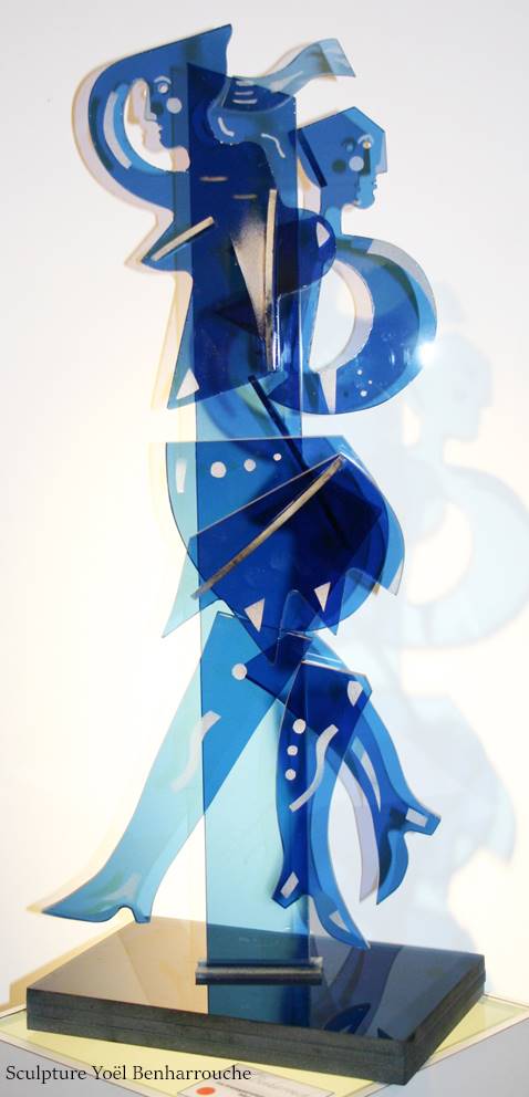 Sculture verre bleu 01